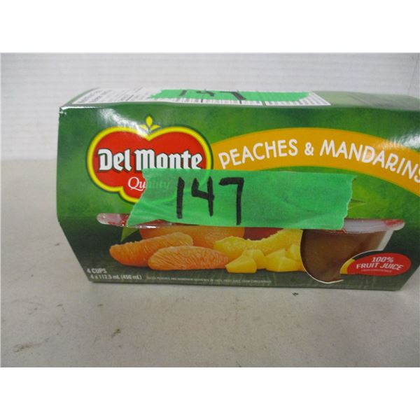 SHELF PULLS (AS IS):  DELMONTE PEACH & MANDARINS (4 CUPS) - PACK
