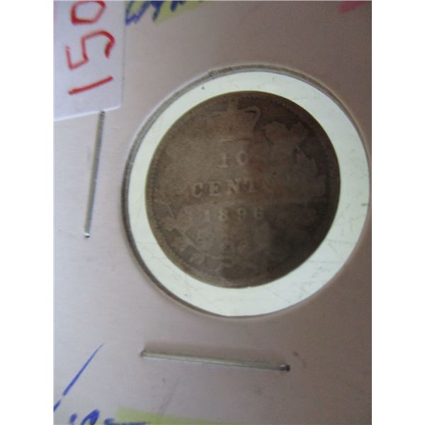 1896 CANADA VICTORIAN SILVER DIME