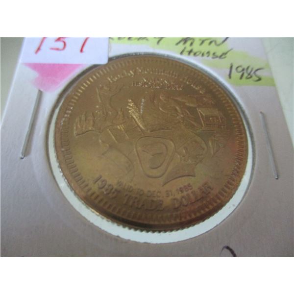 1985 CH/BU ROCKY MOUNTAIN HOUSE TRADE DOLLAR