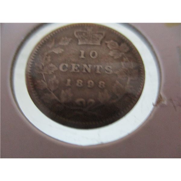 1898 FINE VICTORIAN SILVER DIMES