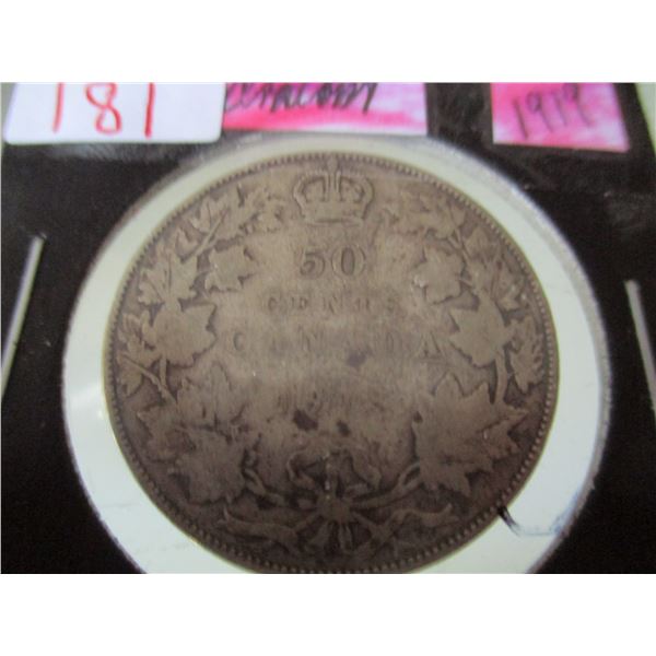 1919 KING GEORGE V CANADA SILVER HALF DOLLAR