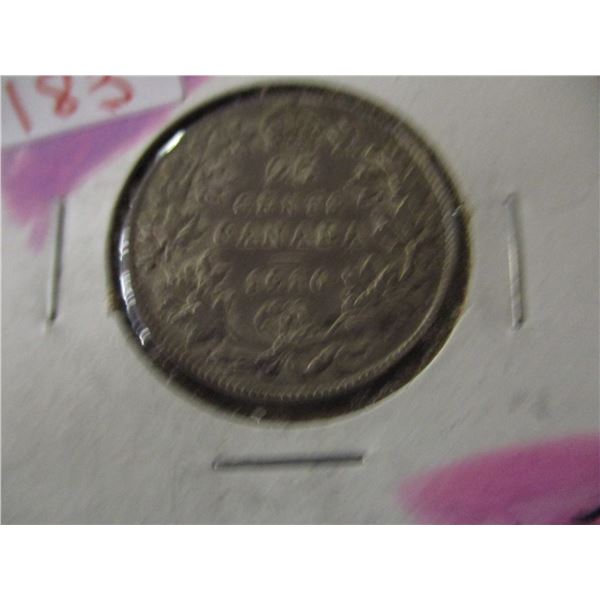 1910 VF KING EDWARD VII CANADA SILVER QUARTER