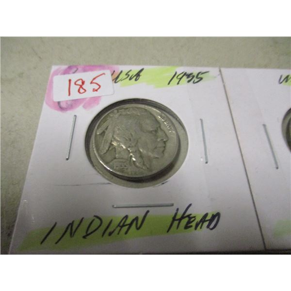 1935 - 1937 USA INDIAN HEAD NICKELS