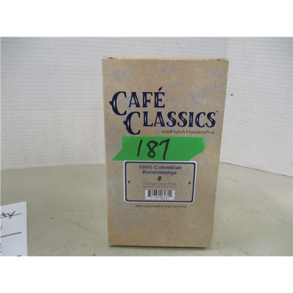 SHELF PULLS (AS IS):  100% COLOMBIAN COFFEE (115 SINBLE SERVE COFFEE PODS) - BOX