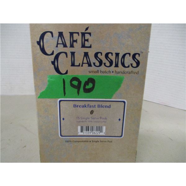 SHELF PULLS (AS IS):  BREAKFAST BLEND (15 SINGLE SERVE PODS) - BOX