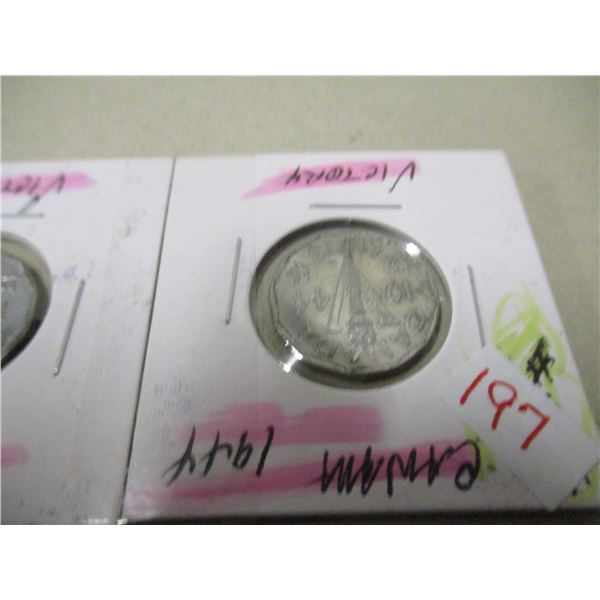 1944 - 1945 VICTORY & 1947 - 1949 12 SIDED NICKEL SET