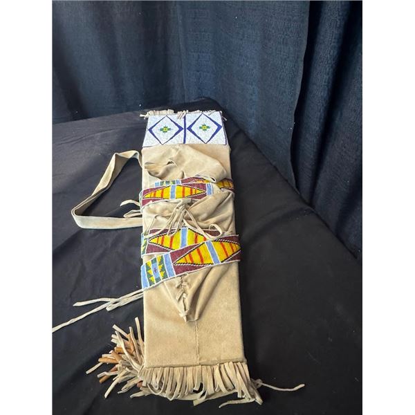 Beaded, Animal-Hide, Native American Baby Carrier Native American