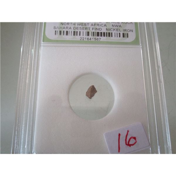 METEORITE PIECE (NORTH AFRICA) (GRADED & CASED)