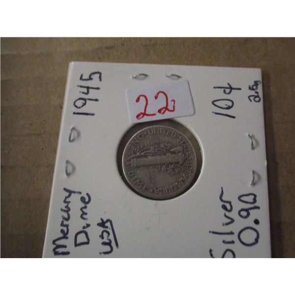 1945 MERCUR DIME (0.90 SILVER)