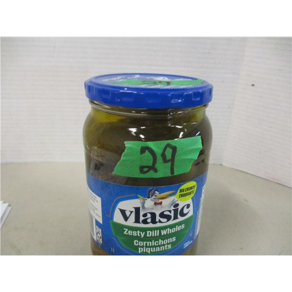 SHELF PULLS (AS IS):  VLASIC ZESTY WHOLE DILL PICKLES (1L) - JAR