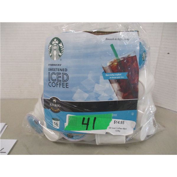 SHELF PULLS (AS IS):  STARBUCKS SWEETENED ICE COFFEE (50 K-CUPS) - BAG