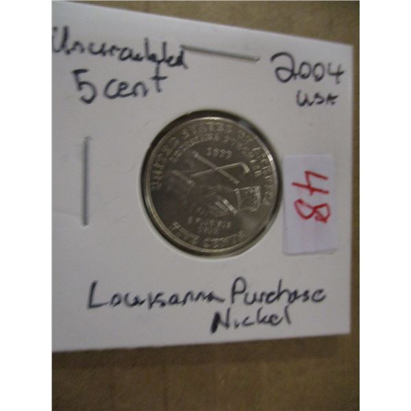2004 UNCIRCULATED LOUISIANA PURCHASE NICKEL
