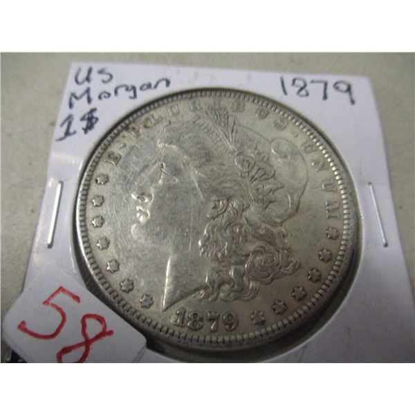 1879 MORGAN SILVER DOLLAR (UNTESTED - 0.90 AG)