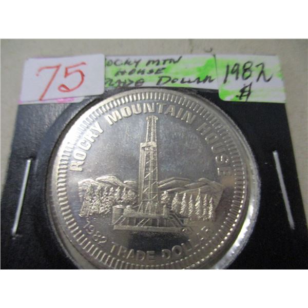 1982 ROCKY  MOUNTAIN HOUSE TRADE DOLLAR