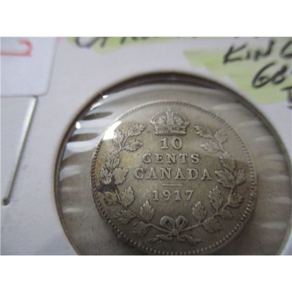 1917 KING GEORGE V CANADA SILVER DIME