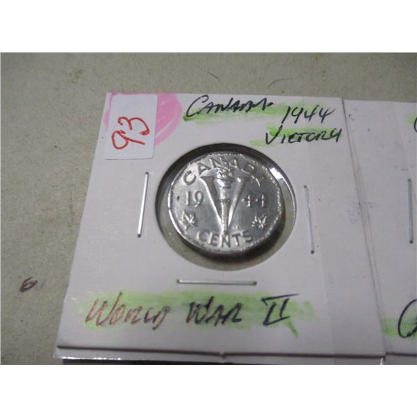 1944 - 1945 VICTORY WARTIME NICKELS