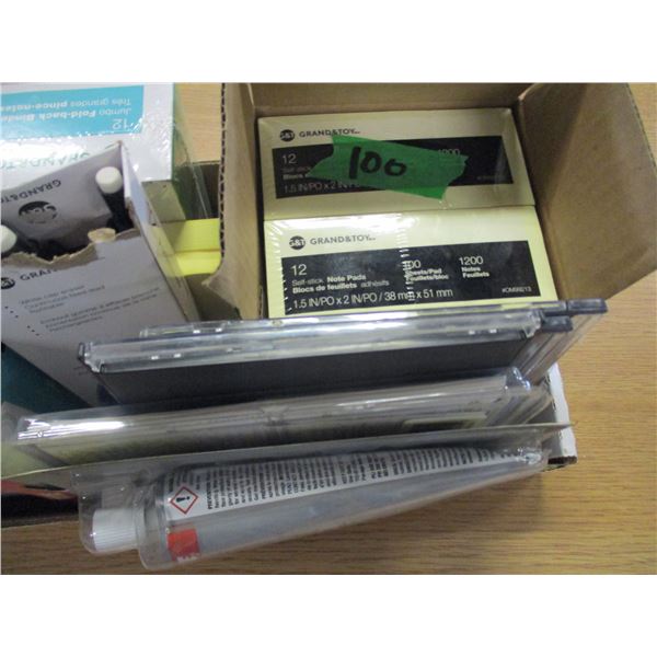 TRAY C/W ASSORTED OFFICE SUPPLIES