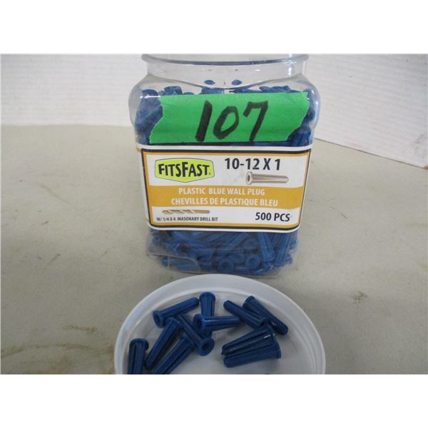 BLUE PLASTIC WALL PLUGS - JAR