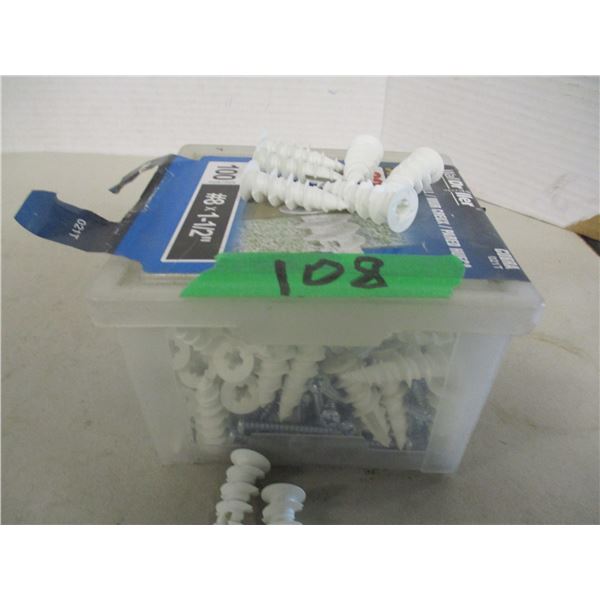 8 X 1 1/2" HOLLOW WALL ANCHORS - CONTAINER