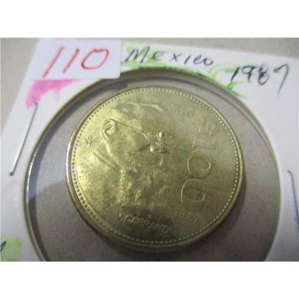 1987 MEXICO $100 COIN