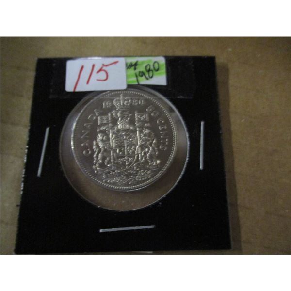 1980 CANADA UNCIRCULATED HALF DOLLAR