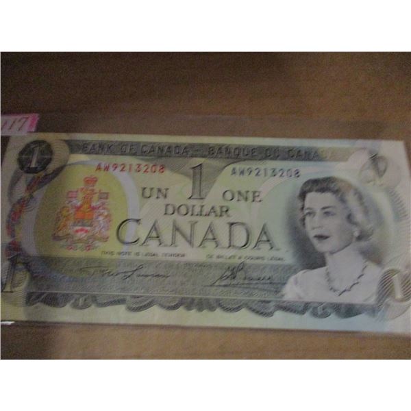 1973 UNCIRCULATED LAST OF CANADA MULTI COLORED DOLLAR BILLS