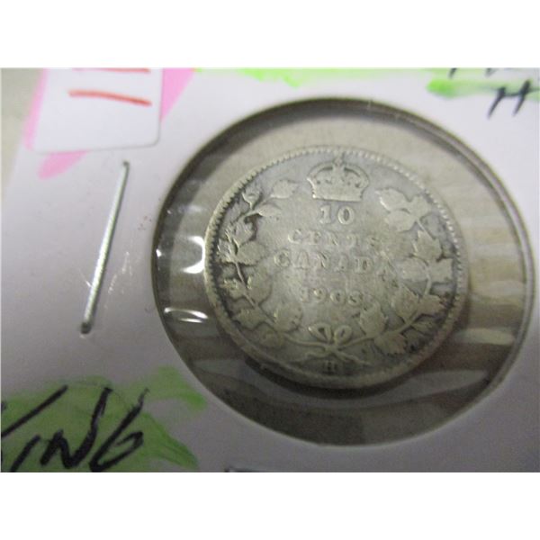 1903H CANADA VICTORIAN SILVER DIME