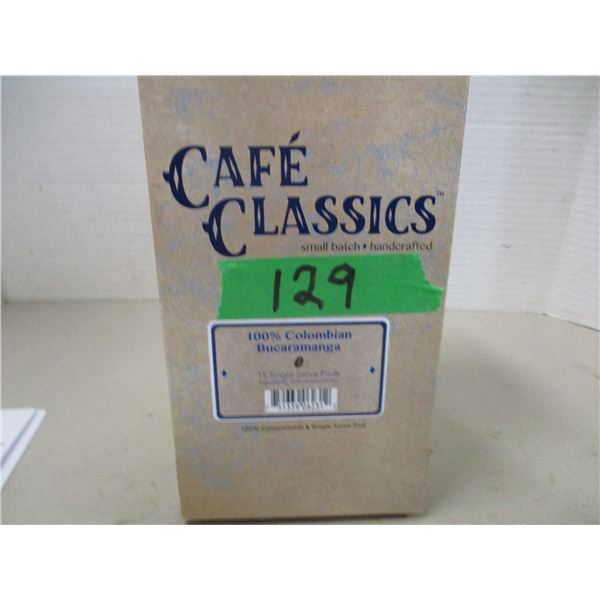 SHELF PULLS (AS IS):  100% COLUMBIAN COFFEE (15 SINGLE SERVE PODS) - BOX