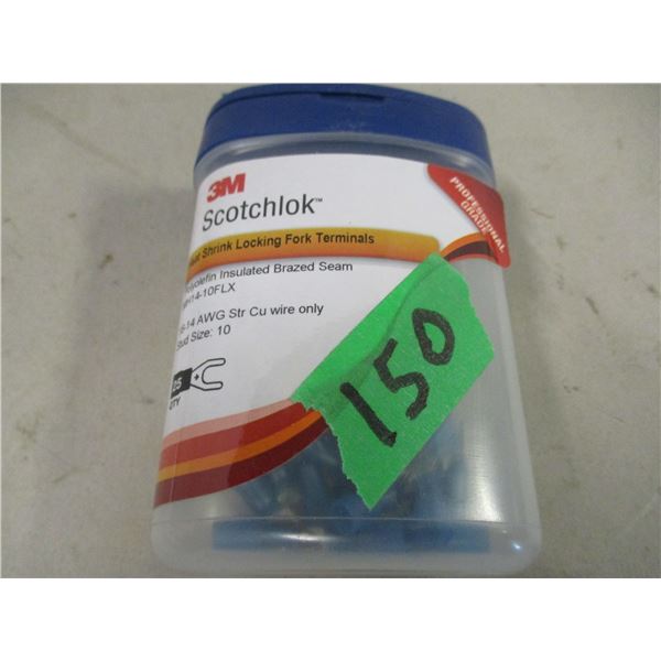 CONTAINER C/W 25 STUD SIZE 10 HEAT SHRINK LOCKING FORK TERMINALS