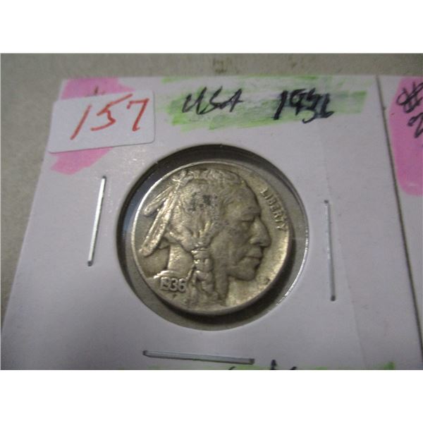 1936 - 1937 USA INDIAN HEAD NICKELS