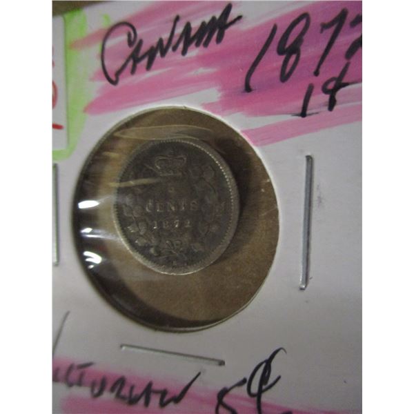 1872 H CANADA VICTORIAN SILVER FIVE CENT