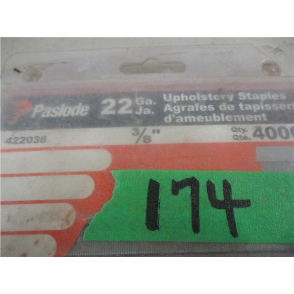 BOX C/W PASLODE 22 GA 3/8" UNHOLSTERY STAPLES
