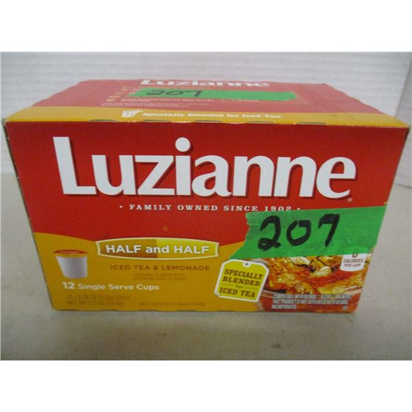 SHELF PULLS (AS IS):  LUZIANNE ICE TEA/LEMONADE DRINK (12 K-CUPS) - BOX