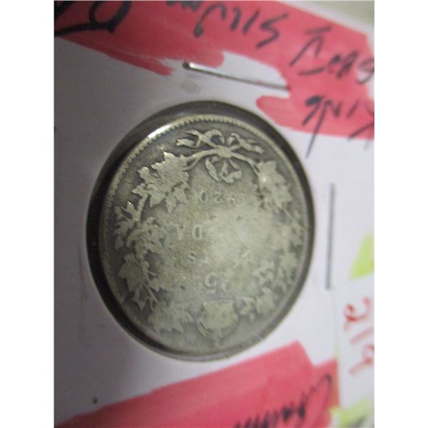1920 KING GEORGE V CANADA SILVER QUARTER