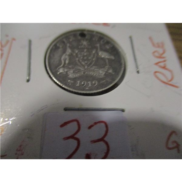 1919 KING GEORGE V SILVER SIX PENCE