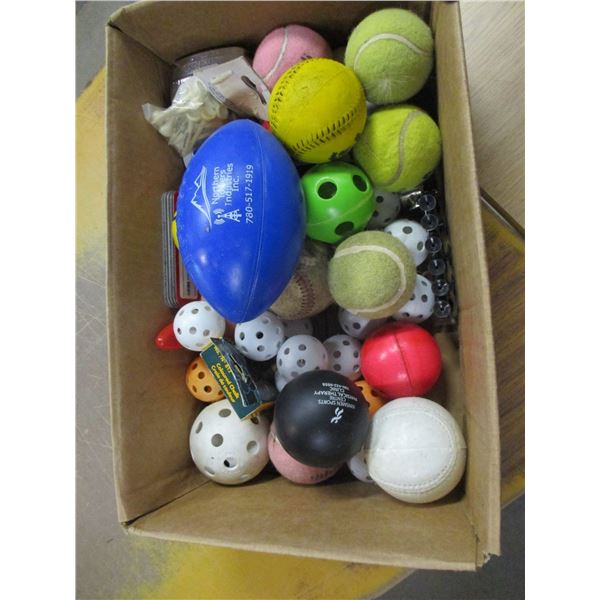BOX C/W ASSORTED BALLS