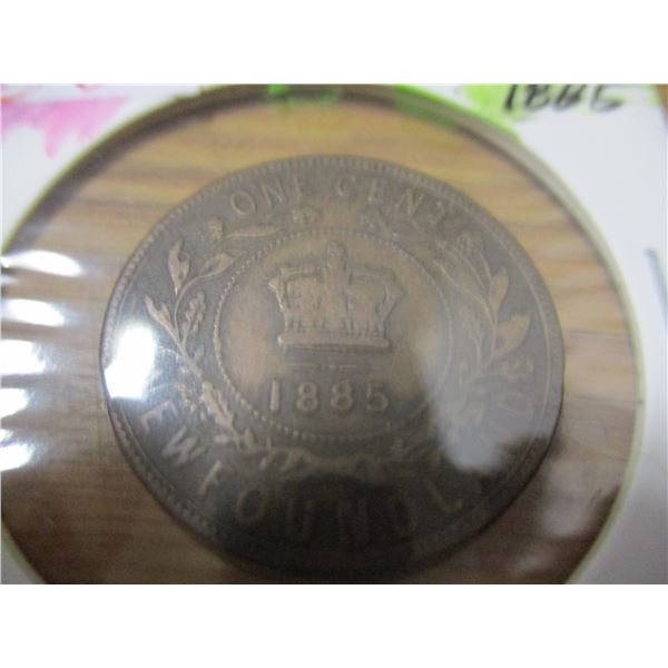 1885 VICTORIAN NEWFOUNDLAND LARGE CENT