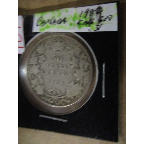 1909 CANADA KING GEORGE V SILVER HALF DOLLAR