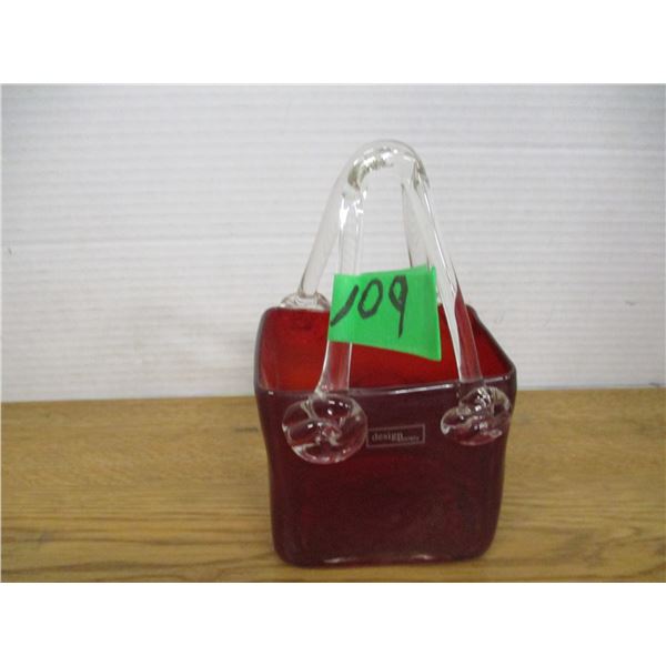 COLLECTABLE:  RED GLASS BASKET