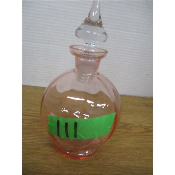 COLLECTABLE:  SMALL PINK COLOR DECANTER