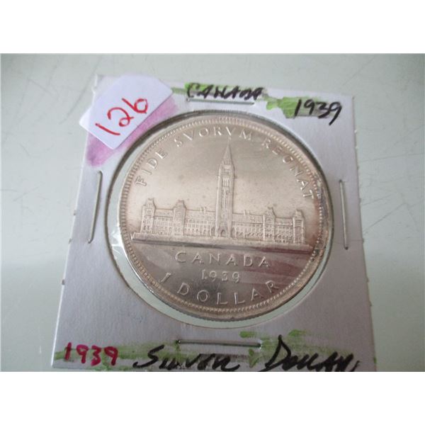 1939 CANADA KING GEORGE VI SILVER DOLLAR
