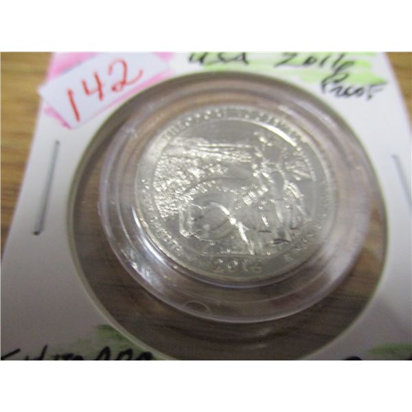 2016 PROOF THEODORE ROOSEVELT NORTH DAKOTA QUARTER