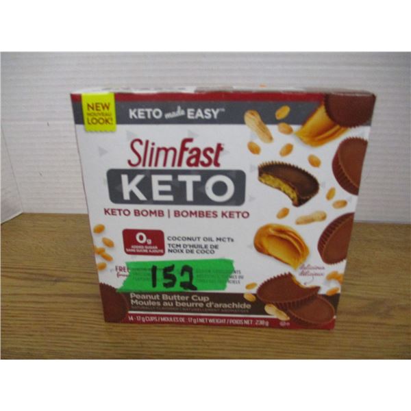 SHELF PULLS (AS IS):  KETO PEANUT BUTTER CUPS (14 X 17G) - BOX
