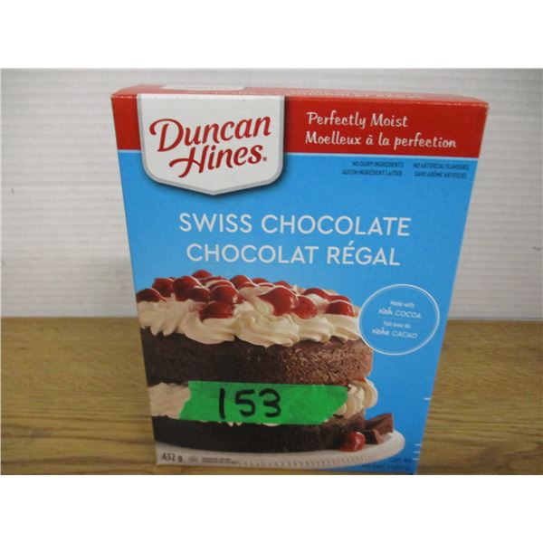 SHELF PULLS (AS IS):  DUNCAN HINES SWISS CHOCOLATE CAKE MIX (432G) - BOX