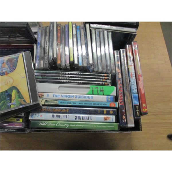 BOX C/W DVD'S & CD'S