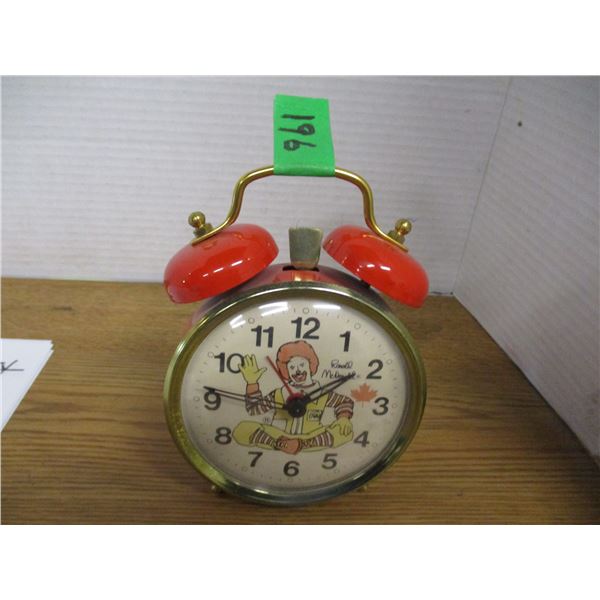 ESTATE:  RONALD MCDONALDS ALARM CLOCK