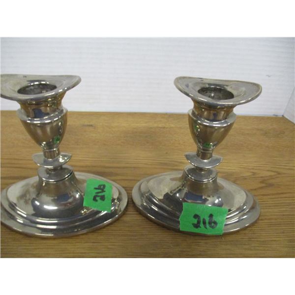 ESTATE:  2 SILVER DOLOR CANDLE HOLDERS