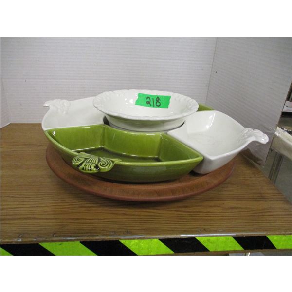 ESTATE:  LAZY SUSAN C/W 5 DISHES