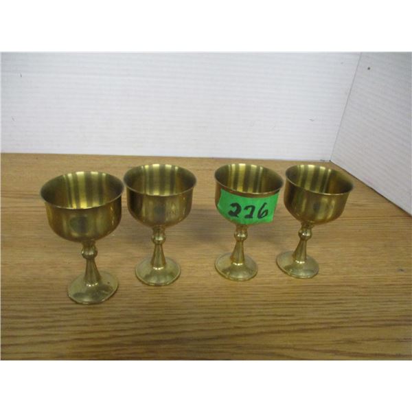 ESTATE:  4 BRASS GOBLETS