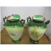 Image 1 : ESTATE:  PAIR OF GREEN VASES